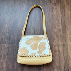 Rare Vintage Donald Pliner Cow Print Calf Hair Shoulder Bag